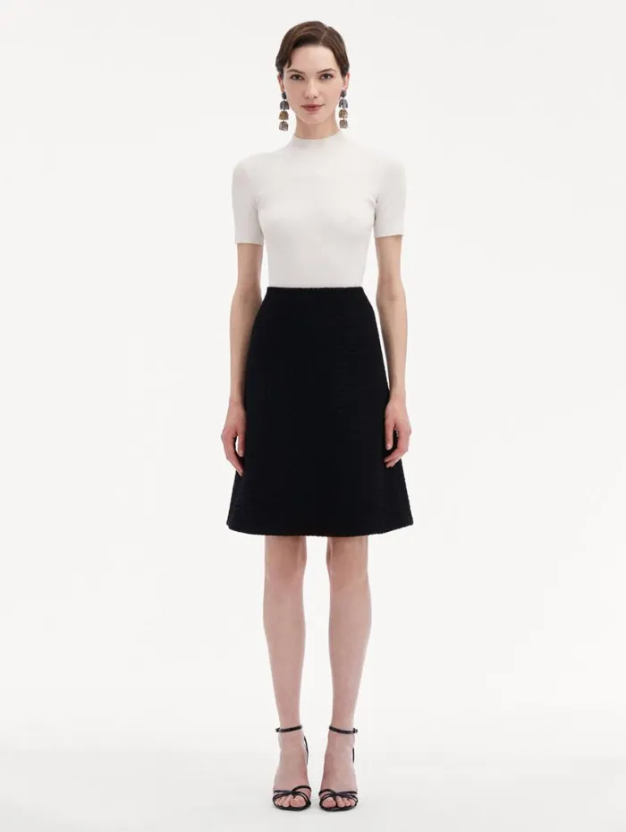 Women Wool Tweed Skirt Black Oscar De La Renta Pants and Skirts Women Wool Tweed Skirt Black Oscar De La Renta Pants and Skirts