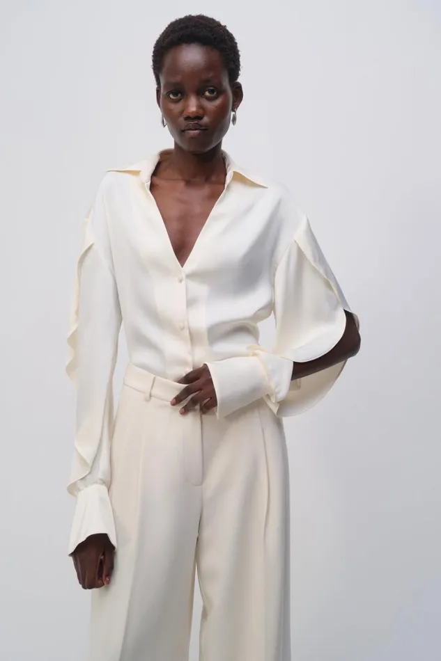 Women Yanna Shirt Natural White Jonathan Simkhai Tops and Bodysuits