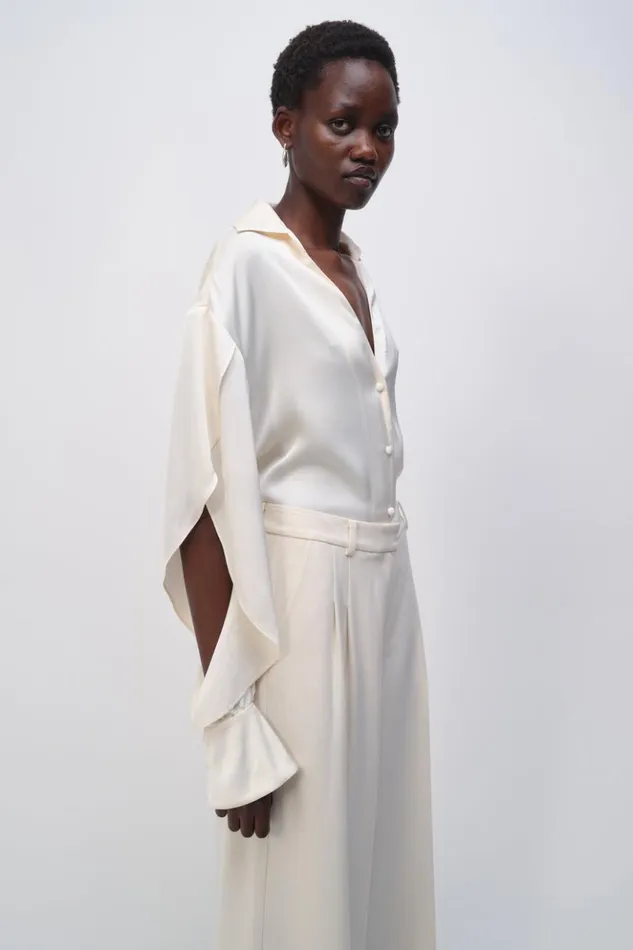 Women Yanna Shirt Natural White Jonathan Simkhai Tops and Bodysuits