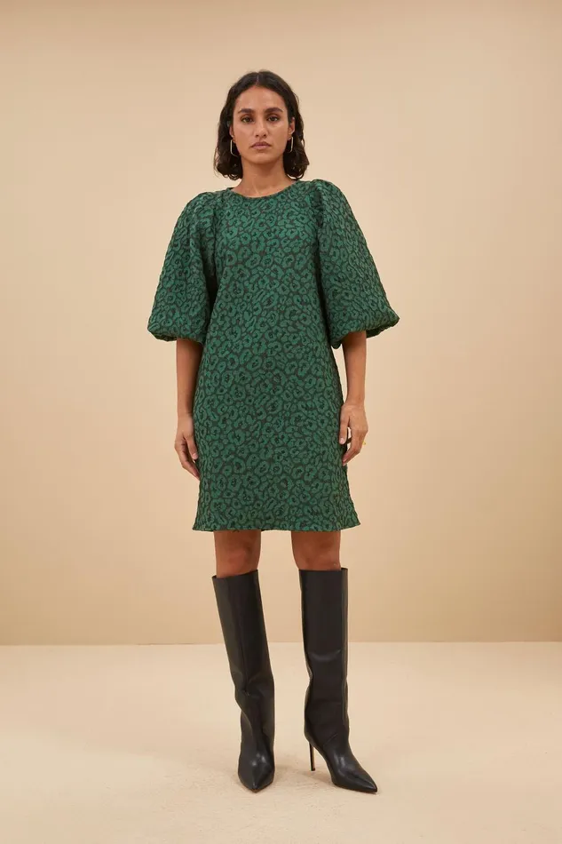 Women Zasu Leo Dress Green Panter Print Bybar Dresses