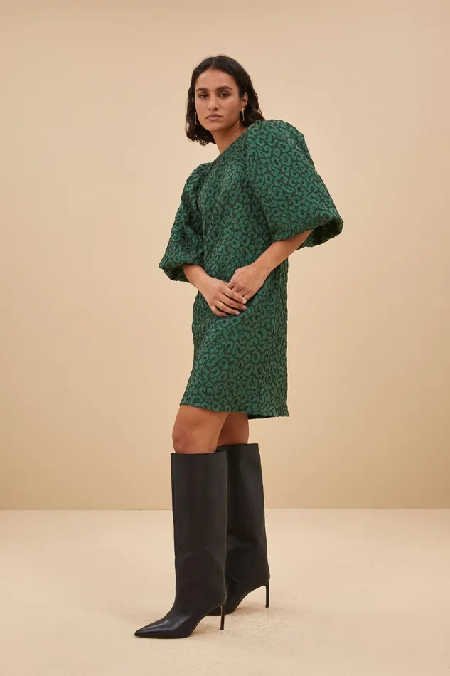 Women Zasu Leo Dress Green Panter Print Bybar Dresses