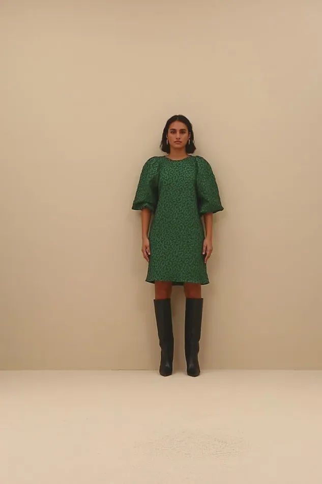 Women Zasu Leo Dress Green Panter Print Bybar Dresses