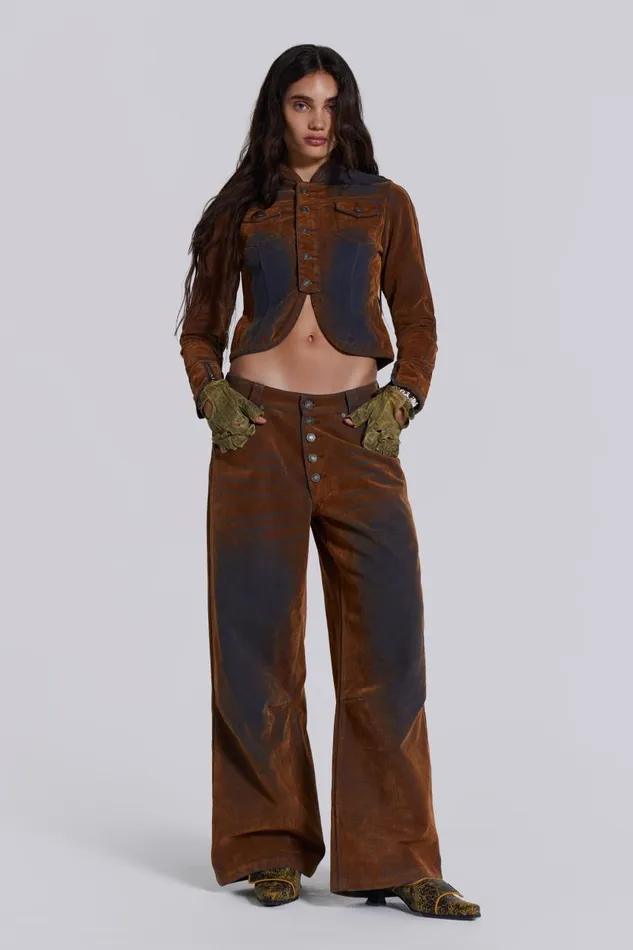 Women Zebe Velvet Touch Jeans Jaded London CoOrds