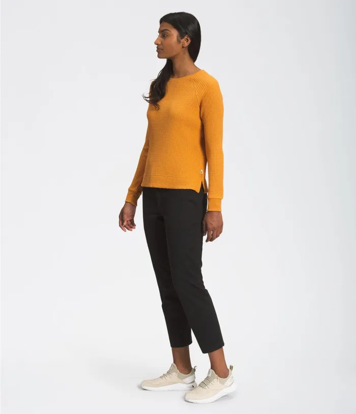 Womens LongSleeve Chabot Crew Citrine Yellow The North Face Hoodies and Sweatshirts