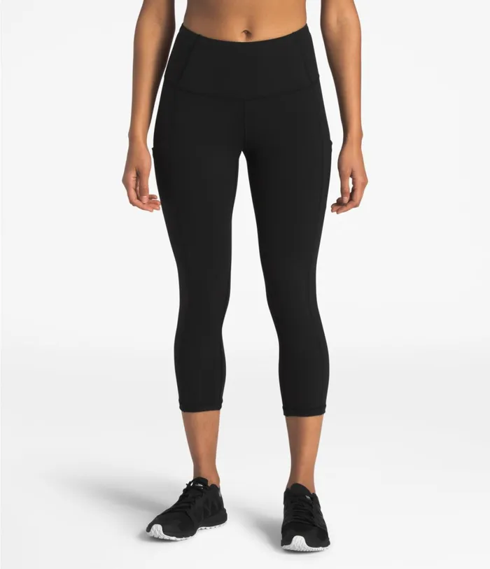 Womens Motivation Highrise Pocket Crop Tnf Black The North Face Leggings