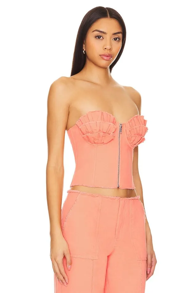 X Anja Dujakovi Bruna Bustier Top Soft Orange Women Lovers and Friends Tops