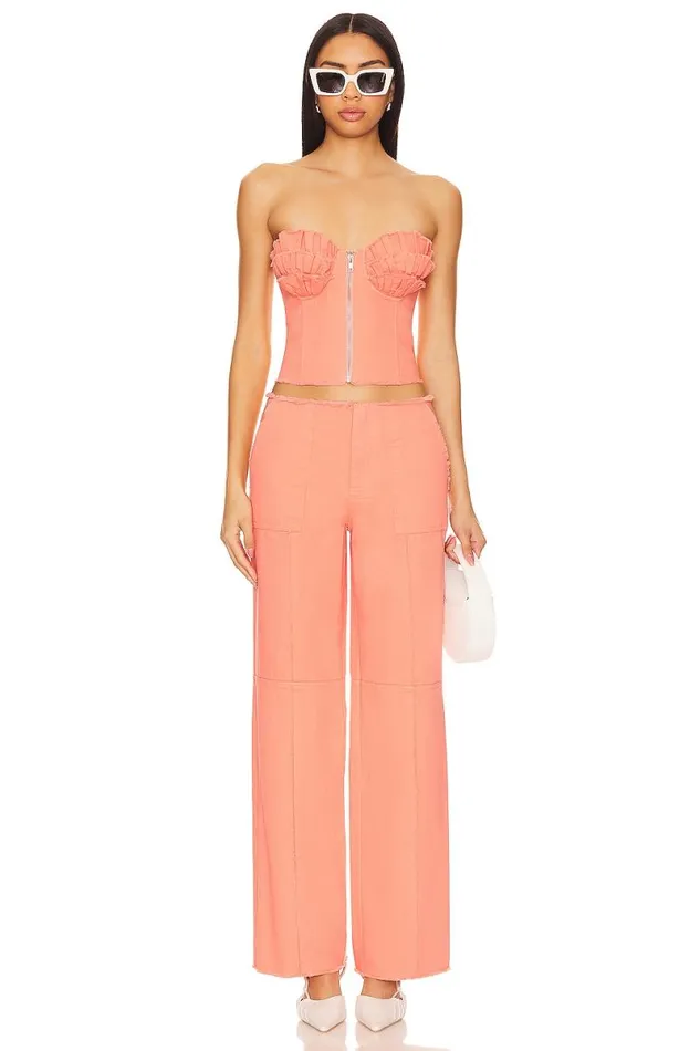 X Anja Dujakovi Bruna Bustier Top Soft Orange Women Lovers and Friends Tops