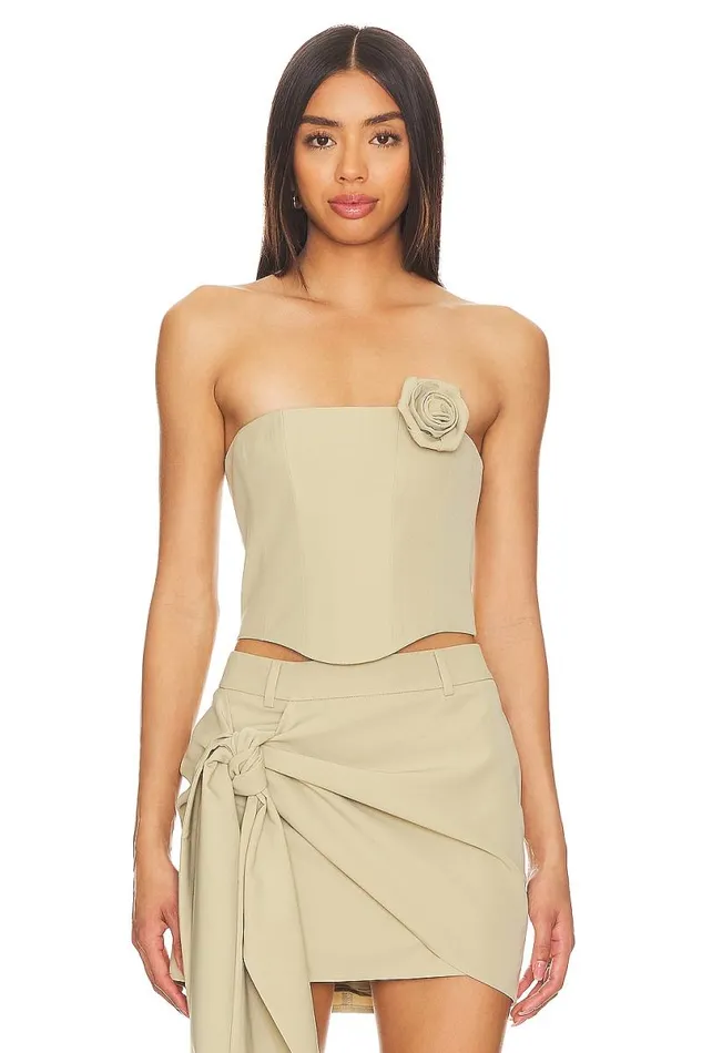 X Anja Dujakovi Lyra Top Sage Green Women Lovers and Friends Tops