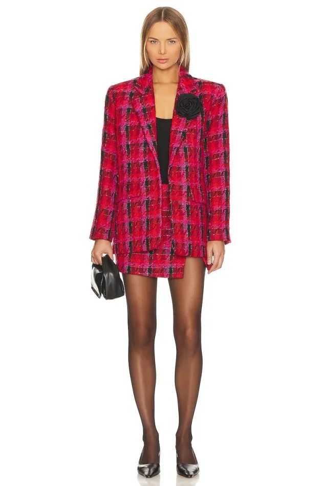 X Rachel Madix Mini Skirt Black and Red Women Lovers and Friends Skirts