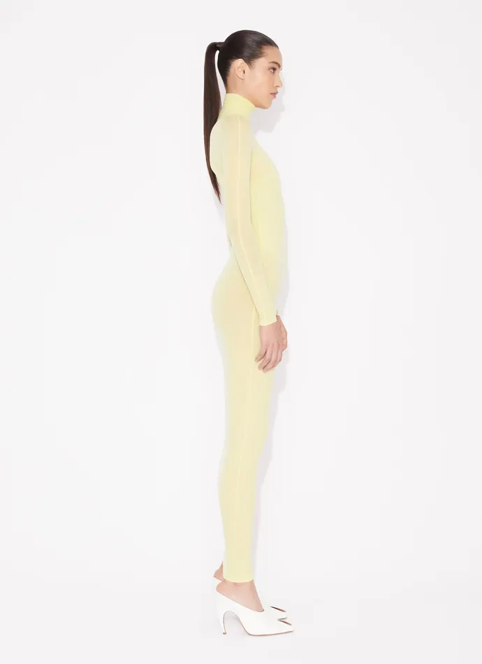 Yellow Fitted Dress In Fine Knit Women Alaa Dresses