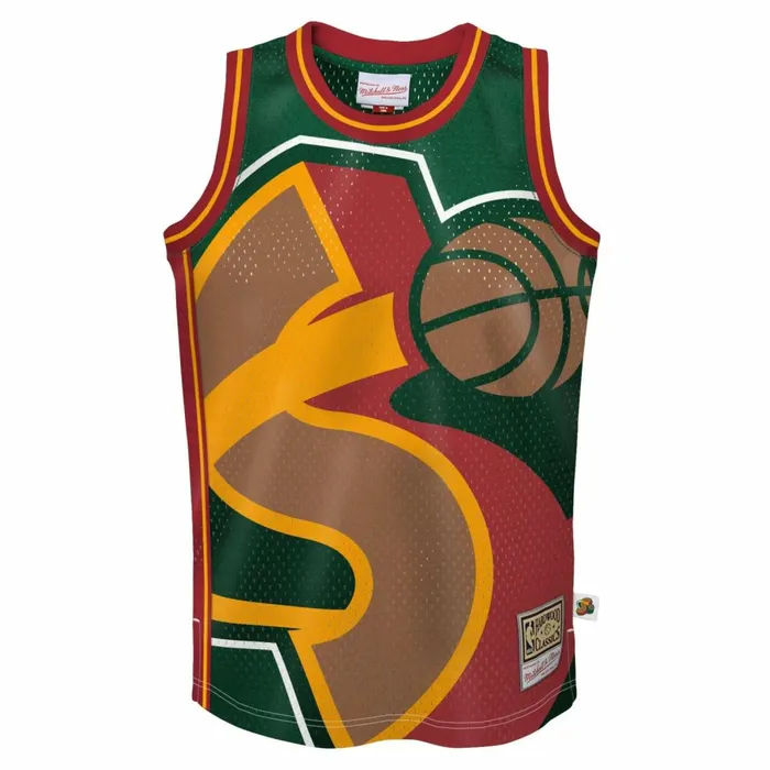 Youth Big Kids Mitchell and Ness Big Face Jersey Seattle SuperSonics