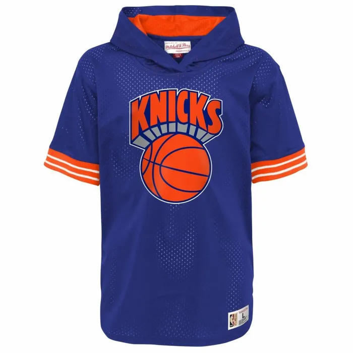 Youth Big Kids Mitchell and Ness Unbeaten SS Mesh Hoody New York Knicks