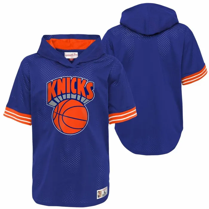 Youth Big Kids Mitchell and Ness Unbeaten SS Mesh Hoody New York Knicks Youth Big Kids Mitchell and Ness Unbeaten SS Mesh Hoody New York Knicks