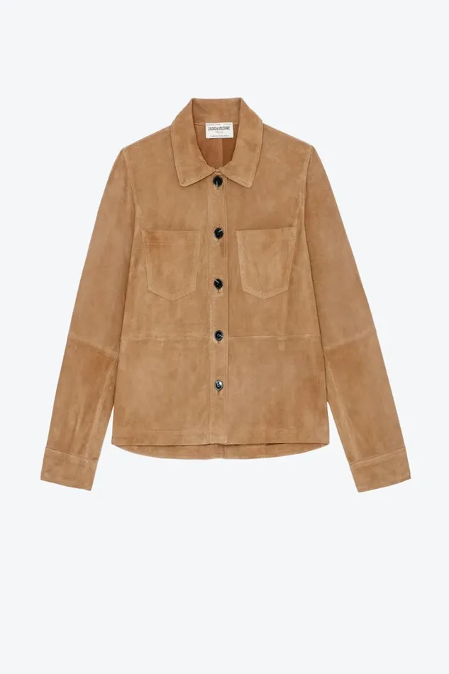 Zadig and Voltaire Jackets TOI DAIM SUEDE COGNAC 8211 Women Zadig and Voltaire Jackets TOI DAIM SUEDE COGNAC 8211 Women
