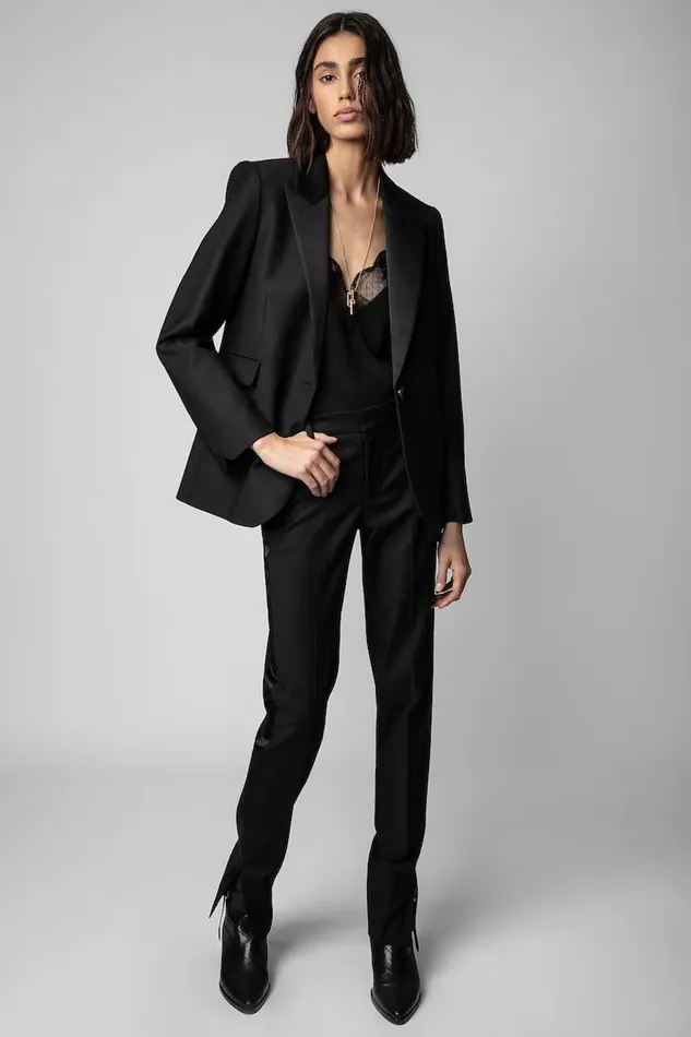 Zadig and Voltaire Pants PRUNE SLIT SMOKING BLACK 8211 Women