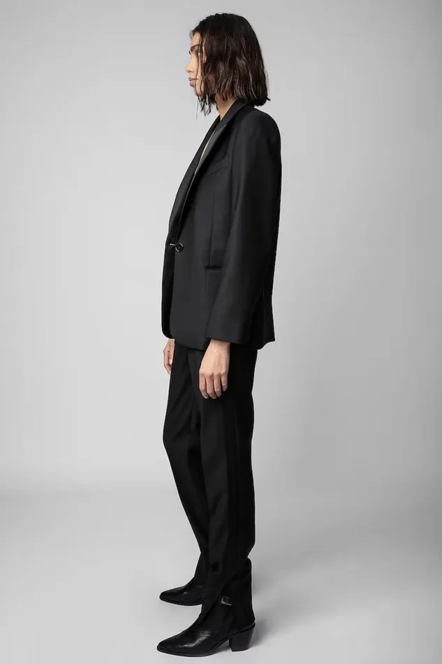 Zadig and Voltaire Pants PRUNE SLIT SMOKING BLACK 8211 Women Zadig and Voltaire Pants PRUNE SLIT SMOKING BLACK 8211 Women