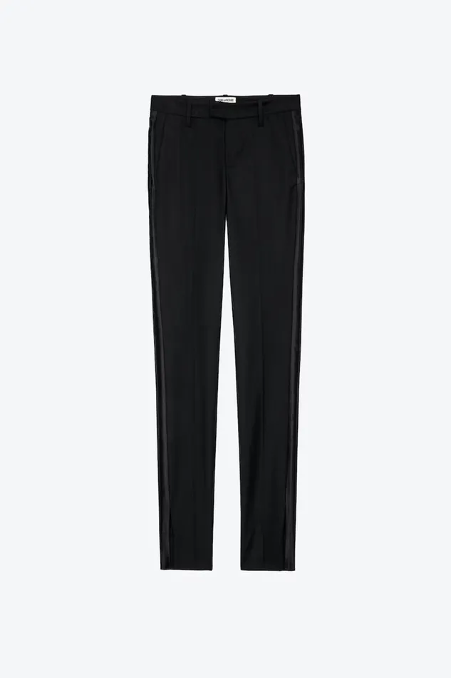 Zadig and Voltaire Pants PRUNE SLIT SMOKING BLACK 8211 Women Zadig and Voltaire Pants PRUNE SLIT SMOKING BLACK 8211 Women