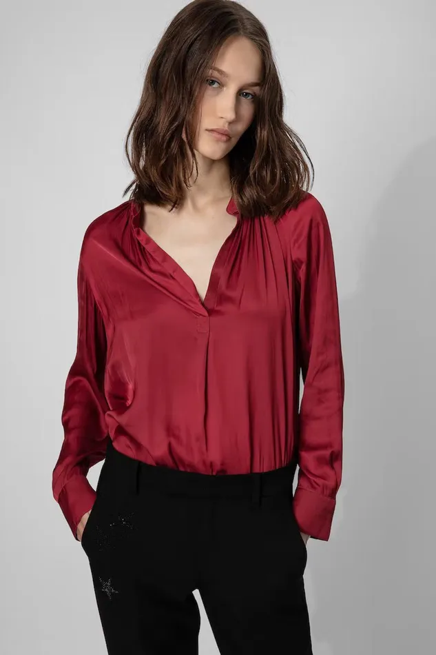 Zadig and Voltaire Shirts and Tops TINK SATIN W WINE 8211 Women Zadig and Voltaire Shirts and Tops TINK SATIN W WINE 8211 Women