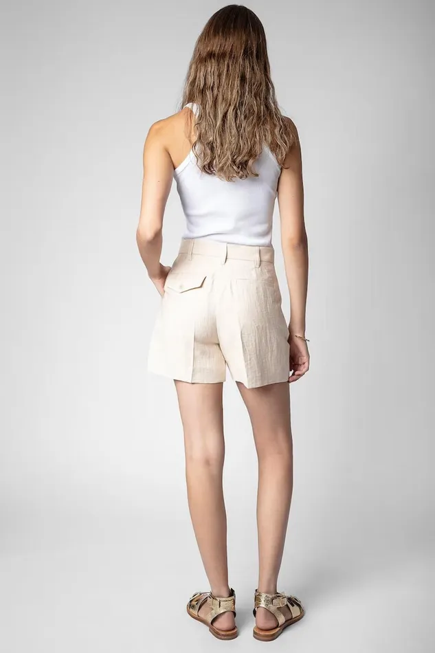 Zadig and Voltaire Skirts and Shorts PLEASE LINEN SHORTS POWDER 8211 Women Zadig and Voltaire Skirts and Shorts PLEASE LINEN SHORTS POWDER 8211 Women