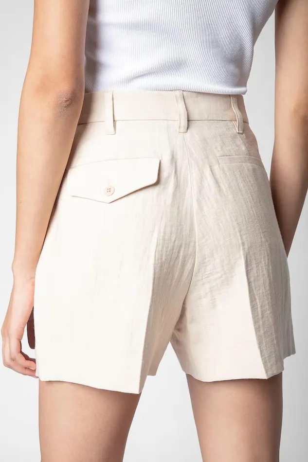 Zadig and Voltaire Skirts and Shorts PLEASE LINEN SHORTS POWDER 8211 Women Zadig and Voltaire Skirts and Shorts PLEASE LINEN SHORTS POWDER 8211 Women