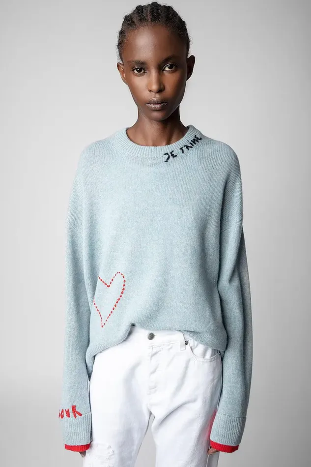 Zadig and Voltaire Sweaters and Knitwear MARKUS HEART DENIM 8211 Women