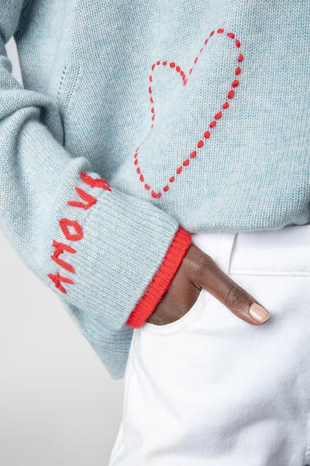 Zadig and Voltaire Sweaters and Knitwear MARKUS HEART DENIM 8211 Women Zadig and Voltaire Sweaters and Knitwear MARKUS HEART DENIM 8211 Women